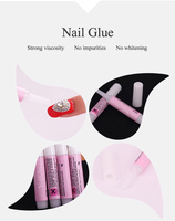 Colle à ongles forte WBG 2g 3g 7g 10g en petit tube avec logo personnalisé, séchage rapide, colle adhésive pour feuilles de nail art, gel adhésif