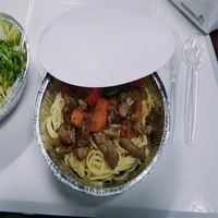 Casseroles rondes en aluminium de 7 8 9 pouces avec couvercle en dôme en plastique couvercles transparents