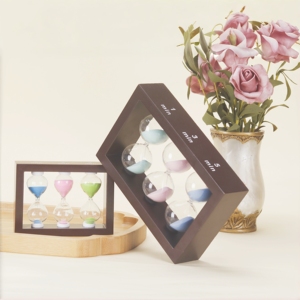 Temporizador de Té de Madera Natural, Reloj de Arena de 1-5 Minutos para Cocina, Herramienta de Control de Tiempo para Preparar Té con Tubo de Vidrio Transparente - Product Image 5