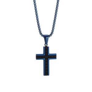 Mens <b>Cross</b> Pendant Necklace Stainless Steel 18K Gold Plated Black Christian Faith Rolo <b>Chain</b> Hip Hop Fashion Jewelry Non Tarnish - Product Image 3
