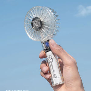 Kipas Mini 2000mah, kapasitas baterai dengan kipas pendingin ringan dengan dasar 4 pisau, kipas pintar angin tiga kecepatan dengan dasar - Product Image 6