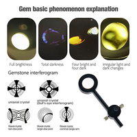 110V-240V Portable Gemstone ldentification Tools Built In LED Light Table Gem Polariscope with Mountable 18mm Conoscope
