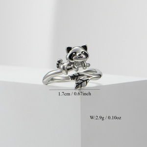 <b>Cartoon</b> Animal Zodiac Panda Cat Open <b>Ring</b> Jewelry Unisex Gift Fashion <b>Rings</b> Style 1 2 3 4 5 - Product Image 2