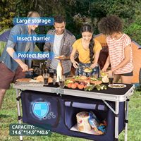 Table de pique-nique de camping pliable en plein air multifonction personnalisée en gros avec quatre chaises