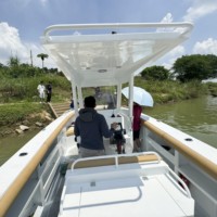 Bateau de pêche robuste Kinocean 27 pieds à coque en V profond, bateau sportif en aluminium marin