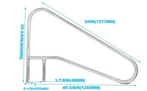 מעקה לבריכה מנירוסטה לבריכות שקועות (39x32) 304SS עם כיסוי כחול נגד החלקה, קיבולת מעל 250 ליברות, מותג OEM - Product Image 3