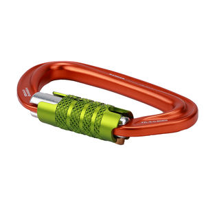 Mousqueton triple <span class=keywords><strong>action</strong></span> en forme de D forgé haute résistance, conçu pour la connexion d'équipements d'accès par <span class=keywords><strong>corde</strong></span> et de sauvetage incendie - Product Image 3