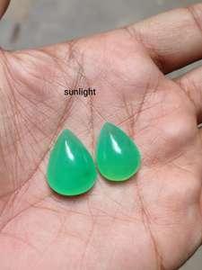 หินคริโซเพรสธรรมชาติเกรดสูงอัญมณีเจียระไนแบบหลวมสีเขียวอ่อนบำบัดอัญมณีขัดเงารูปร่างต่างๆ - Product Image 4