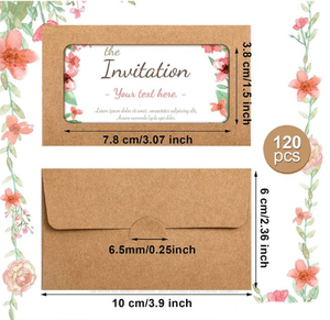Petites enveloppes en papier kraft avec fenêtre, sacs de rangement pour reçus et documents - Product Image 3