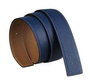 Sangle de <span class=keywords><strong>ceinture</strong></span> en cuir véritable grain de litchi pour hommes <span class=keywords><strong>Ceinture</strong></span> de remplacement en cuir de vachette de qualité supérieure <span class=keywords><strong>sans</strong></span> <span class=keywords><strong>boucle</strong></span> et trous cousus <span class=keywords><strong>Ceinture</strong></span> durable - Product Image 5