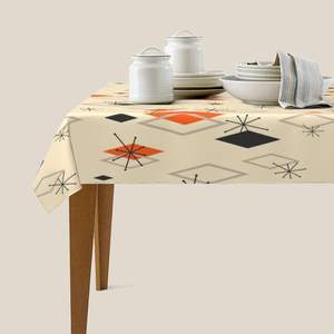 Nappe décorative champignons marron vintage motif carré de ferme couverture de table lavable décor à la maison utilisation pour les hôtels Stock - Product Image 4