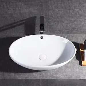 Direct Selling Ribbed Oval Wash Bathroom Catch Cement Oval Concrete Basin Sink