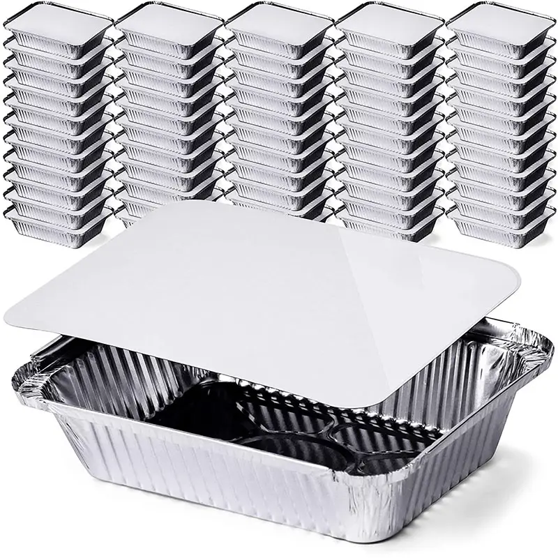 Custom Fast Food Aluminum Foil Food Container/Box Disposable Aluminum Tin Foil Baking Pans/Tray/Dishes/Plates For Food Packaging