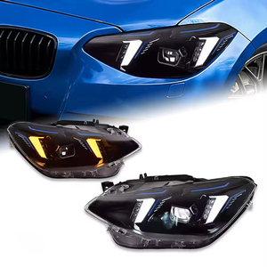 Pour <span class=keywords><strong>BMW</strong></span> Série 1 F20 2012-2014, ensemble de phares à LED, lentille, <span class=keywords><strong>116i</strong></span> <span class=keywords><strong>118i</strong></span> 120i, double couleur, feux de jour DRL, clignotants avant, auto - Product Image 1