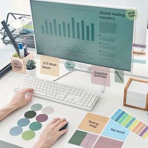 200 PCS Index Tabs 1050 PCS Transparent Sticky Tabs Self-Adhesive Clear Notes <b>Book</b> Tabs for <b>School</b> Office Writable Pasteable - Product Image 5