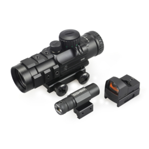 4x32 Mét lăng kính phạm vi với thu nhỏ Red Dot phản xạ Sight và màu xanh lá cây laser Combo RGB chiếu sáng Rangefinder phạm vi Combo - Product Image 6