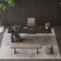 Table basse rectangulaire moderne de luxe avec service à thé chinois Kung Fu pour la maison, le bureau, la salle de réception ou le salon