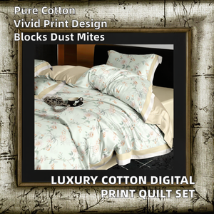 <span class=keywords><strong>Set</strong></span> Sprei Kasur Double Tiga Potong Bahan Katun 100% Digital Mewah, Sarung Kasur Lebar, Lembut, Ramah Kulit - Product Image 2