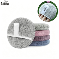 Éponge démaquillante réutilisable en microfibre de haute qualité, personnalisable avec logo, lavable, tampon pour le visage en microfibre