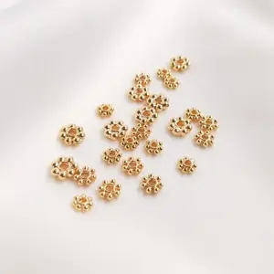 Snowflake Spacer Gold Beads Gold Color Flower Spacer Beads For Jewelry Making Findings