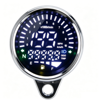 MrGauge Universal Round LED Digital Motorcycle Speedometer Digital Cluster Panel Tachometer Pengukur Kecepatan Motor
