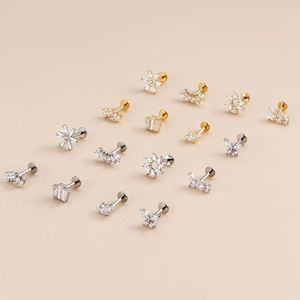 Bijoux Gaby – Piercing en Titane ASTM-F136 avec Zircon pour Tragus, Hélix, Daith, Lobe – Boucles d'oreilles à dos plat avec filetage interne, Labret - Product Image 3