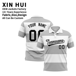 Camisetas Personalizadas con Rayas Sublimadas, Ropa Deportiva para Hombre, Logotipo Bordado, Manga Corta, Transpirable, para Golf y Negocios - Product Image 1