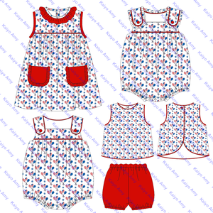<strong>Patriotic</strong> Day Sibling Matching Outfits Children Boys Clothing Set Custom Print Two Piece <strong>Shorts</strong> Set - Product Image 1