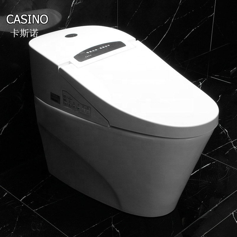 Роскошный умный туалет с самоочищающимся сиденьем, керамический цельный туалет с ночным освещением