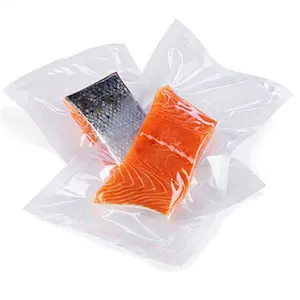 Saco a vácuo laminado de nylon transparente, embalagem de alimento para salmão
