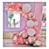 Blanc et or Rose cérémonie noël mariage joyeux anniversaire fête fournitures décoration décor ballon guirlande arc Kit ensemble