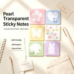 Blocs-notes adhésifs transparents SK Pearl, couleurs pastel, design mignon, impression personnalisée, blocs-notes inscriptibles - Product Image 5