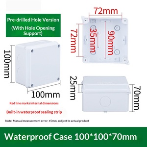 100x100x70mm Square <b>Waterproof</b> Junction <b>Box</b> IP65 Customizable Pre-drilled Holes Support with Built-in Gasket Outdoor <b>Electrical</b> - Product Image 1