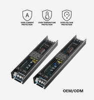 Fuente de Alimentación Conmutada LED AC-DC Económica, Controlador Triac Regulable, Carcasa de Aluminio, Protección de Corriente y Temperatura, CE ROHS FCC