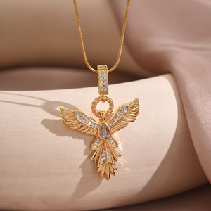 Collar de Moda con Alas de Ángel, Colgante de Alas de Fénix, Cadenas de Aleación para Mujer, No se Caen, Auspiciosas y Delicadas - Product Image 2