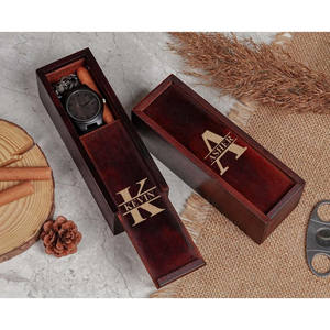 Caja de madera con tapa deslizante Color marrón antiguo Tamaño OEM Precio de fábrica al por mayor - Product Image 3