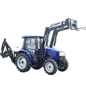 Kaart 504 50hp Landbouw Landbouw Apparatuur 4X4 Mini Tractor Met Frontlader En Graaflaadcombinaties