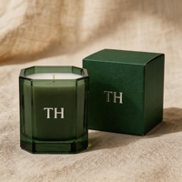 Pot carré géométrique personnalisé, récipient en verre de luxe sur mesure de 8 oz et 10 oz pour la fabrication professionnelle de bougies parfumées
