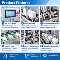 Ligne d'emballage automatique pour plaques de blisters de pilules, cartons, capsules, mini-bouteilles, sachets et tubes