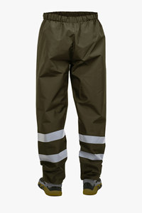 Chaqueta y pantalones de traje de lluvia ecológicos impermeables de poliéster de alta visibilidad con tiras reflectantes para seguridad en el trabajo y Camping - Product Image 6