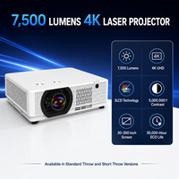 Projecteur laser professionnel 7500 lumens 3LCD avec entrée 4K 60Hz, prise en charge HDR10, haut-parleurs intégrés, courte focale, garantie de 2 ans