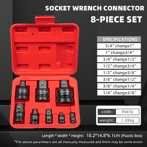 Factory Wholesale 8pcs Impact <strong>Socket</strong> Adaptor Wrench Auto Repair <strong>Tools</strong> <strong>Socket</strong> Genre Impact <strong>Socket</strong> Wrench <strong>Set</strong> - Product Image 5