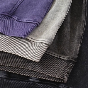 Blank Custom Logo Heavyweight 500 Gsm Distressed Hoodie Oversized Cotton Streetwear Acid Wash Hoodie Unisex - Product Image 4