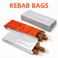 Sacs en papier personnalisés avec logo pour kebab, en aluminium jetable, résistants à la graisse, pour emporter, pour hot-dogs et frites