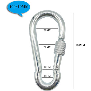 Mosquetón de acero inoxidable, paquete de 10 ganchos de seguridad con cierre para escalada, montañismo al aire libre, conexión y aseguramiento de equipos - Product Image 3