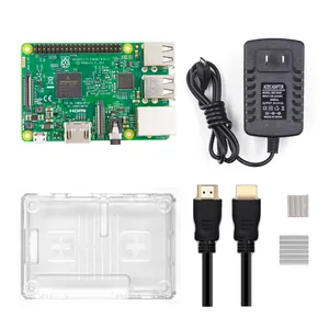 Raspberry Pi 3 Modelo B Kit de inicio Kit de desarrollo con carcasa transparente Disipador de calor Edición