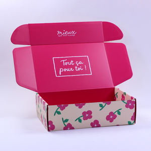 Luxury Custom Cardboard Mailer Shipping Custom Pink Corrugated Mailer <b>Boxes</b> with Logo Folding Cardboard Box for <b>Small</b> Business - Product Image 3