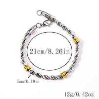 Bracelet pour homme en acier inoxydable vintage MC863, chaîne cubaine, design géométrique, serpent torsadé bicolore, bracelet tendance