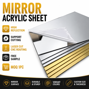 GORLDE Custom Acrylic Mirror Sheet Manufacturer Colored Mirror Acrylic Panel For Laser Cut Signs And Crafts