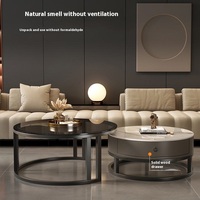 Table basse pliable et extensible en résine et métal, facile à nettoyer, design nordique moderne, meubles de salon
